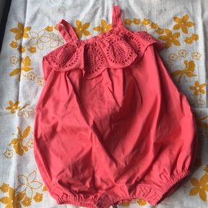 Baby GAP eyelet suit. Pink/orange color